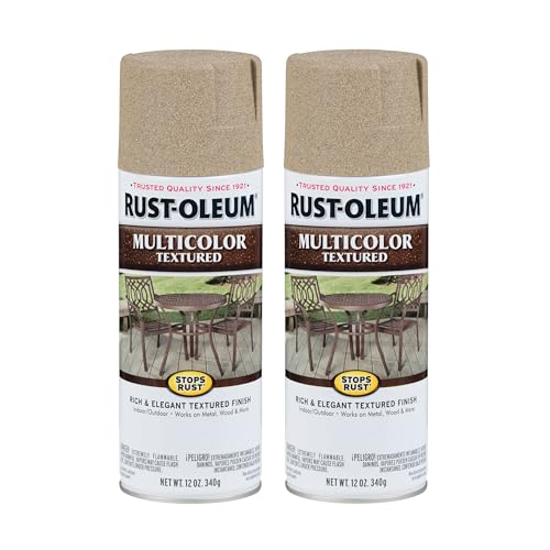 Rust-Oleum Stops Rust Multi-Color Textured Spray Paint, Desert Bisque - color: Desert Bisque, size: 12 Ounce (Pack of 2)