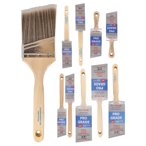 Pro Grade Angle Paint Brushes, Paint Brush Set for Trim & Walls, 10 Pc