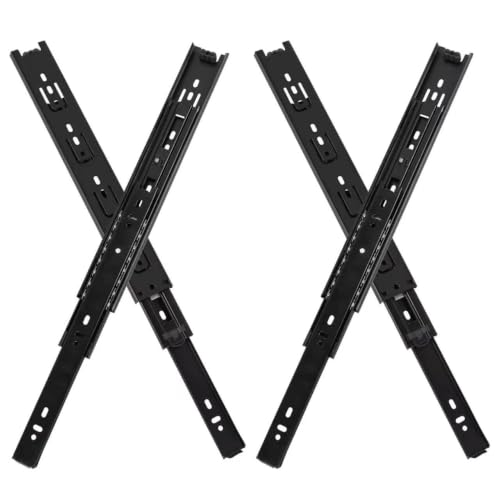 2 Pairs of 10 Inch Duty Drawer Slides,Cabinet Slides 3-Section Full Extension Ball Bearing Side Mount,for Dresser, Cabinet, Kitchen 100 LB Capacity