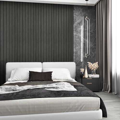 Peel and Stick 3D Textured Wood Slat Panels for Bedroom Walls - size: 11.8" x118"