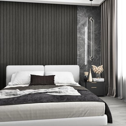Peel and Stick 3D Textured Wood Slat Panels for Bedroom Walls - size: 11.8" x118"