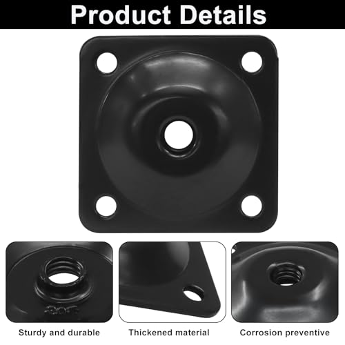 Murtenze 4 Pack Leg Mounting Plates, 5/16"(M8) Mounting T-Plates with Hanger Bolts, Screws Strengthen Furniture Repair for Sofa/Couch/Seat(Black) - color: Black