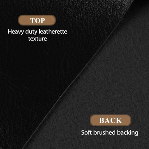 Faux Leather Fabric, Marine Vinyl Upholstery Fabric 54" x 108", 1.05mm Thick Soft Durable Synthetic Material for Sofa Chairs Bags Car Seats Furniture DIY Crafts Sewings, Black - color: Black, size: Pre-cut 3 Yard (54" x 108")