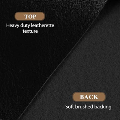 Faux Leather Fabric, Marine Vinyl Upholstery Fabric 54" x 108", 1.05mm Thick Soft Durable Synthetic Material for Sofa Chairs Bags Car Seats Furniture DIY Crafts Sewings, Black - color: Black, size: Pre-cut 3 Yard (54" x 108")