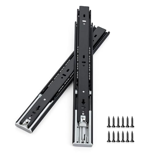 12 Inch Full Extension Drawer Slides, Heavy Duty Side Mount, 1 Pair, Black - size: 12 Inch