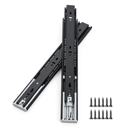 12 Inch Full Extension Drawer Slides, Heavy Duty Side Mount, 6 Pairs, Black - size: 12 Inch