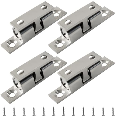 BokWin 2 Inch / 50mm Double Roller Catch Cabinet Latches, 4 Pack - size: 2 Inch / 50mm