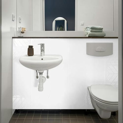 10-Sheet Herringbone Peel and Stick Backsplash Tiles, White - color: White
