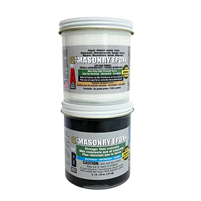 PC Products PC-Masonry Epoxy Adhesive Paste, Two-Part Repair, 32 oz in Two Jars, Gray 73209 (Pack of 1) - size: 32 oz