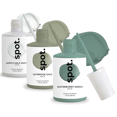 spot. Touch-Up Paint | Matte Finish for Cabinets, Walls, Doors & Furniture | Multi-Tone Green Repair Kit | Quick-Dry, Self-Priming, Low-Odor, Eco-Friendly | No-Sanding or Primer Needed | 3 Pack - color: Green Matte