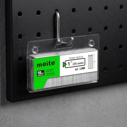 meite 18 Gauge 1-Inch Galvanized Brad Nail Ideal for Trims, Molding, Woodworking for Pneumatic, Electric Brad Nailer Gun (1,000 Counts) - size: 1"