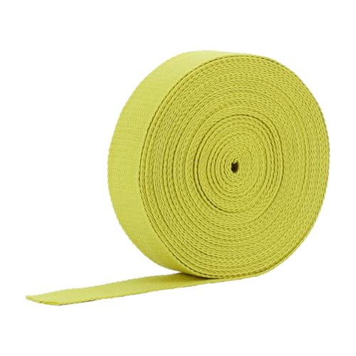 1 Inch Cotton Webbing, 12 Yards Webbing Straps for Bags Handles, Yellow - color: Yellow, size: 1 Inch