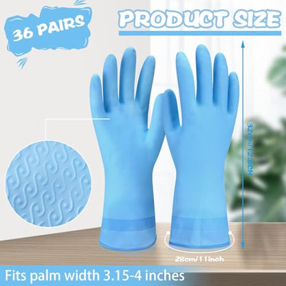 Rubber Reusable Gloves Long Household Dishwashing Gloves Kitchen Cleaning for Dishes Clean Gardening - color: Blue, size: Large