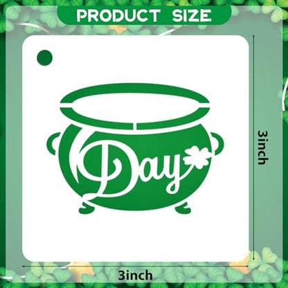AUGSHY 56 Pack St Patricks Day Stencils, 3 Inch Clover Craft Templates - style: St Patrick's