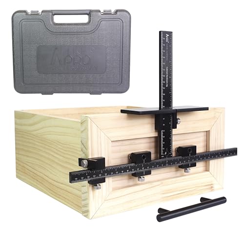 Basic Black Aluminum Alloy Cabinet Hardware Jig for Effortless Handles, Pulls, Knobs, and Hinge Installations, Hand Calibrated, Upgrade Your Cabinet Installation Game with Precision