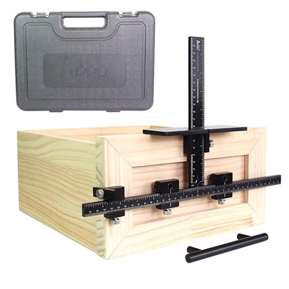 Basic Black Aluminum Alloy Cabinet Hardware Jig for Effortless Handles, Pulls, Knobs, and Hinge Installations, Hand Calibrated, Upgrade Your Cabinet Installation Game with Precision