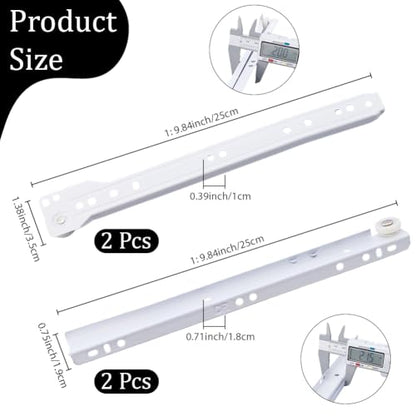 CRASPIRE 2 Pairs 10 Inch Drawer Slides White Coated Steel Drawer Track Removable Replaceable Bottom Mount Rails with Nylon Wheels Cabinet Slide Hardware Side Glides for Dresser Furniture Accessories - size: 9.84x0.75-1.38inch(25x1.9-3.5cm)