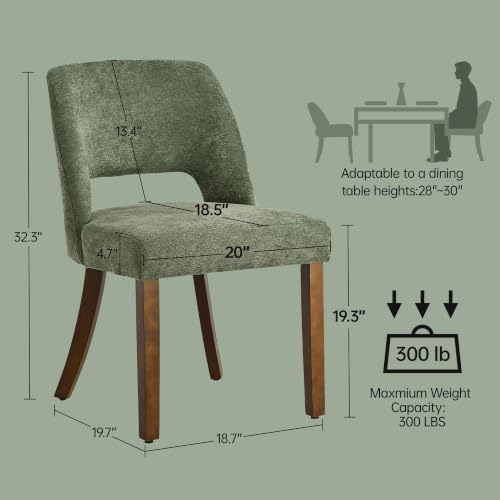 Usaint Upholstered Dining Chairs Set of 4, Modern Fabric Kitchen Chairs - color: Green