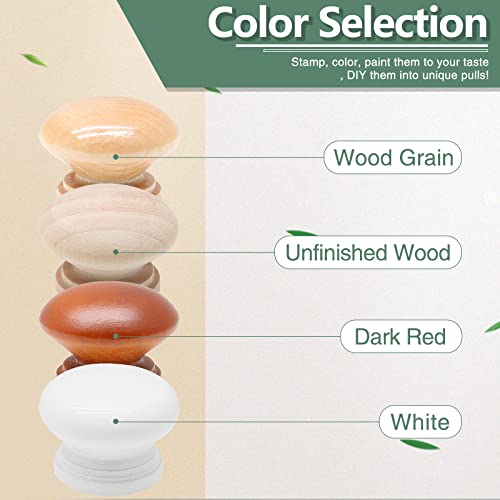 Waziaqoc 15PCS Unfinished Wooden Cabinet Knobs, 1-3/8 inch, Natural - color: Natural Wood