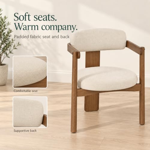 7-Piece Solid Wood Dining Chair Set with Large Kitchen Table, Walnut - color: Beige,dark Brown,walnut