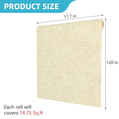 Decotalk Beige Textured Wallpaper Peel and Stick Beige Contact Paper Textured Wallpaper for Bedroom Walls Removable Self Adhesive Contact Paper for Cabinets Vinyl Wrap 17.7x120 Inch - size: 17.7" x 120"