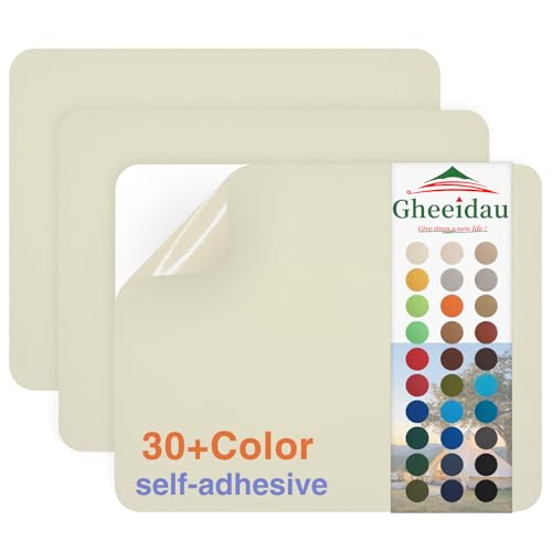 Gheeidau Canvas Repair Patch 9×11 Inch 3Pcs Waterproof Self-Adhesive Fabric Repair Patch for Tents,Boat Cover,Pop Up Canopy,Patio,Bags,Car Seats,Sofas,Furniture Cover(Beige1.0) - color: Beige1.0