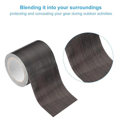 PATIKIL 2.2" X30' Self-Adhesive Wood Grain Repair Tape with Scraper Black Wood Grain - color: Black Wood Grain, size: 1" x 1"