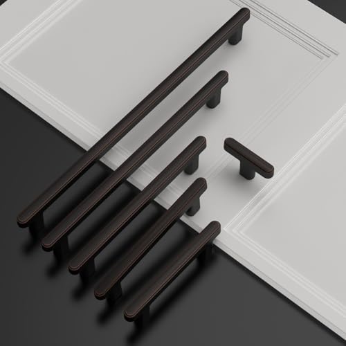 Asidrama 10 Pack 6.3 Inch(160mm) Oil Rubbed Bronze Kitchen Cabinet Handles, Cabinet Pulls Kitchen Cabinet Hardware for Cupboard Drawer Pulls - color: Oil Rubbed Bronze, size: 6.3" Hole Center, style: 10 Pack