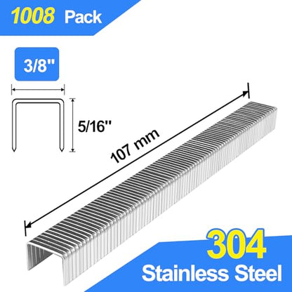 20 Gauge 304 Stainless Steel T/50 Staples, 3/8" Crown, 5/16" Leg - size: 5/16"--1008 pcs