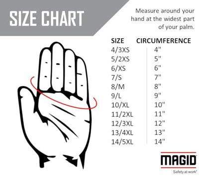 MAGID ROC Scratch-Resistant Fingertip Work Gloves, 24 Pair, PU58 - size: 9/L, style: 24 Pairs