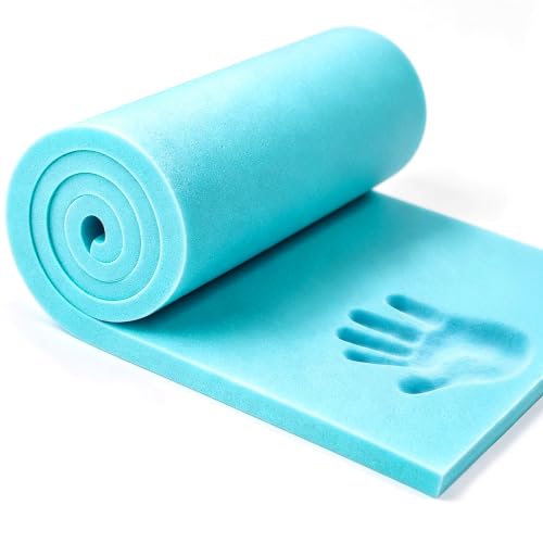 High Density Upholstery Memory Foam 2" Height 72" L x 24" W, Cut to Size - color: 72" L X 24" W X 2" H
