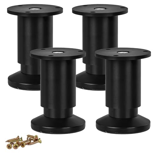 4 Inch Aluminum Alloy Adjustable Furniture Legs Heavy Duty Set of 4 - color: Aluminum Alloy-black, size: 4 inches