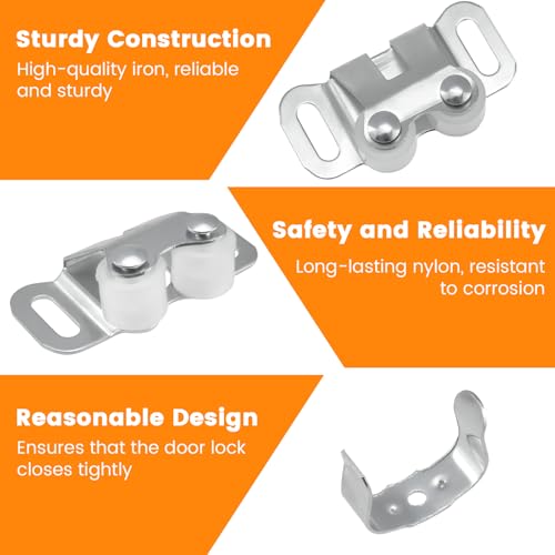 6 Set Mobile Home Cabinet Door Catch, Cupboard Closet Double Post Roller
