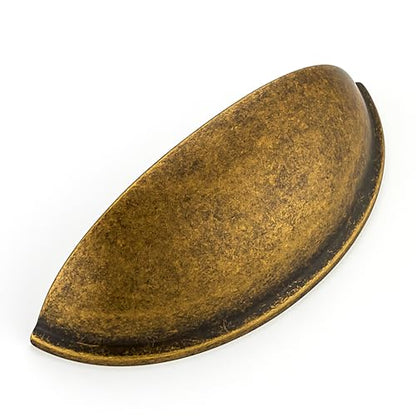 Ravinte Antique Brass Drawer Pulls Cabinet Cup Pulls 3 Inch 5 Pack - color: Antique Brass