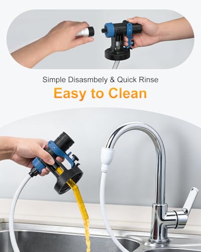 Paint Sprayer for House Painting, 4 Nozzles & 3 Spray Patterns - color: Bright Blue