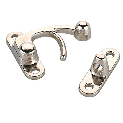 Highpoint Hook Latch Large Nickel Finish 1-Piece with Screws - size: 1-7/8" tall and 1-1/2" wide Nickel