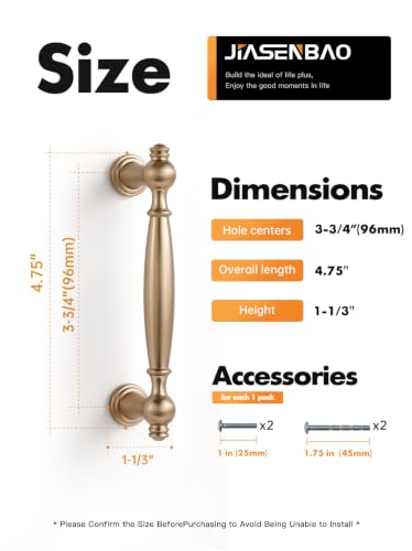 5 Pack Champagne Bronze Cabinet Pulls 3-3/4" Hole Center - color: Champagne Bronze, size: 3.75" hole center