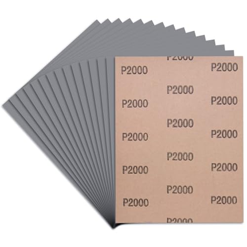 Sandpaper 2000 Grit, Wet Dry Sanding Sheets, High Performance Sand Paper for Wood Furniture Finishing, Metal Grinding, Automotive Polishing, 9 x 11 inches, 15-Sheets - size: 2000 Grit, 15 Sheets, 9 x 11 inches