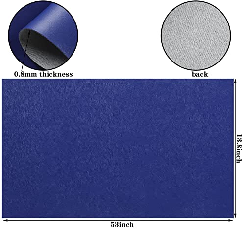 Picheng Smooth Faux Leather Sheets: 13.8"X53" Solid Soft Faux Leather Roll - color: Blue