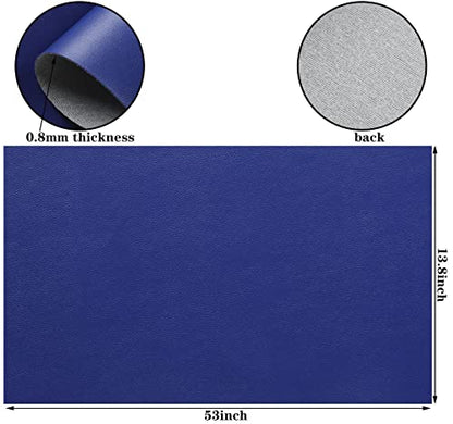 Picheng Smooth Faux Leather Sheets: 13.8"X53" Solid Soft Faux Leather Roll - color: Blue