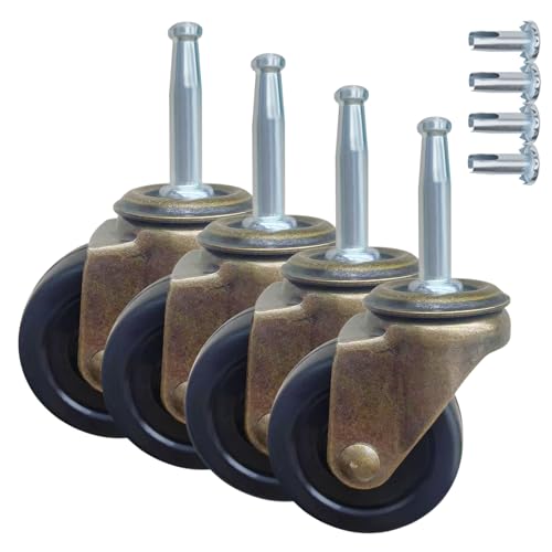 1-1/2 Inch Antique Caster Wheels, Furniture Casters 5/16 Inch x 1-1/2 Inch (8 x 38mm) Casters for Furniture Sofa Chair Cabinet Set of 4 - style: 1.5 Inch no Brake