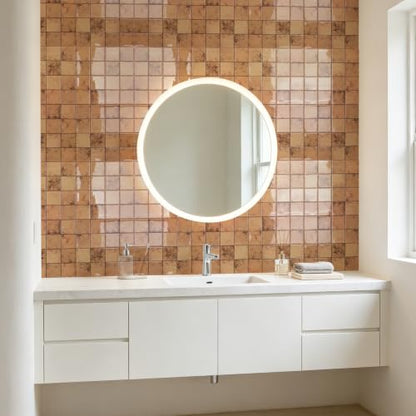 Art3d Grid Design Peel and Stick Backsplash, 10-Pack, Terracotta - color: Terracotta