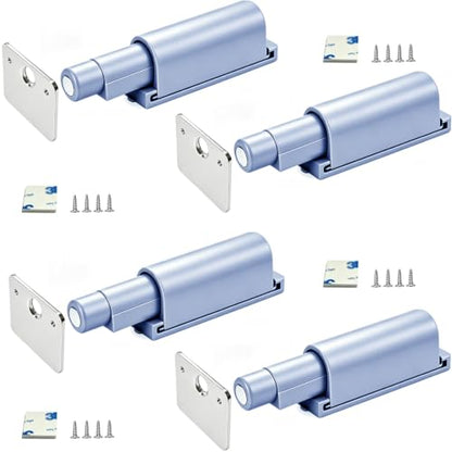 Small Magnetic Push Latch Push to Open Door Latch Cabinet Hardware 4 Pack ZKRIOC Touch Latch and Catch for Door, Magnet Push Release Heavy Duty Tip on Closet Close Strong Pop Out, Gray - size: 4 Pack