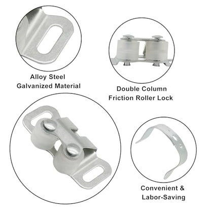 10 Pcs Cabinet Door Catch, Double Post Friction Roller Catch