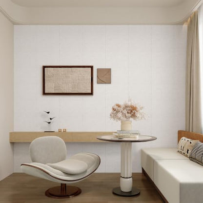Yutianli 3D Wall Panel Peel and Stick Soundproof Foam Linen Wall White Grey 16.7"x118" Self-Adhesive Decorative Wallpaper Anti-Collision Wall Padding - color: White