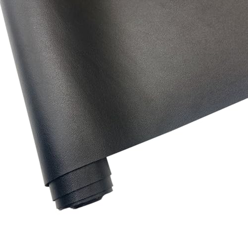 Soft Smooth Faux Leather Fabric Solid Color Vegan Synthetic Imitation Leather Fabric 16" x 54” Large Size for Upholstery Crafts, DIY Sewings, Earrings Bows Wallets Making (Black) - color: Black