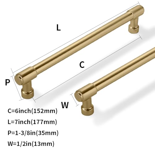 Solid Heavy Duty Jasper Pulls 10 Pack Champagne Bronze Cabinet Pulls 6 Inch Hole Centers for Kitchen Cupboard Handles Modern Drawer Pulls Bathroom Champagne Brass Cabinet Pulls - color: Champagne Bronze, size: 6 inch(152mm) Hole Center
