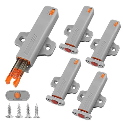 Push to Open Door Latch,5 Pack Non-Magnetic Heavy Duty Push Latch for Hidden Door Push Release Drawer Pull Touch Lock Tip On Closet Close Strong Pop Out,Push to Open Kitchen Cabinet Hardware