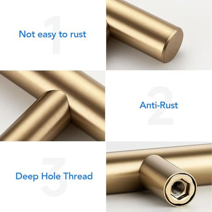HOME EDIT Champagne Bronze Cabinet Handles, Drawer Pulls, 4 Inch, 30 Pack - color: Champagne Bronze, size: 4 Inch Hole Center