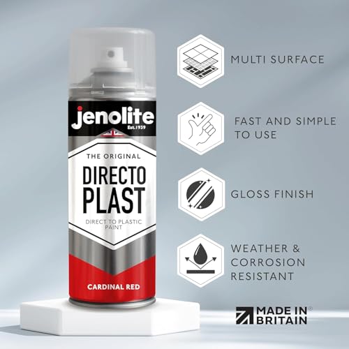 JENOLITE Directoplast Gloss Finish Aerosol, Cardinal Red 1x13.5oz - color: Cardnial Red